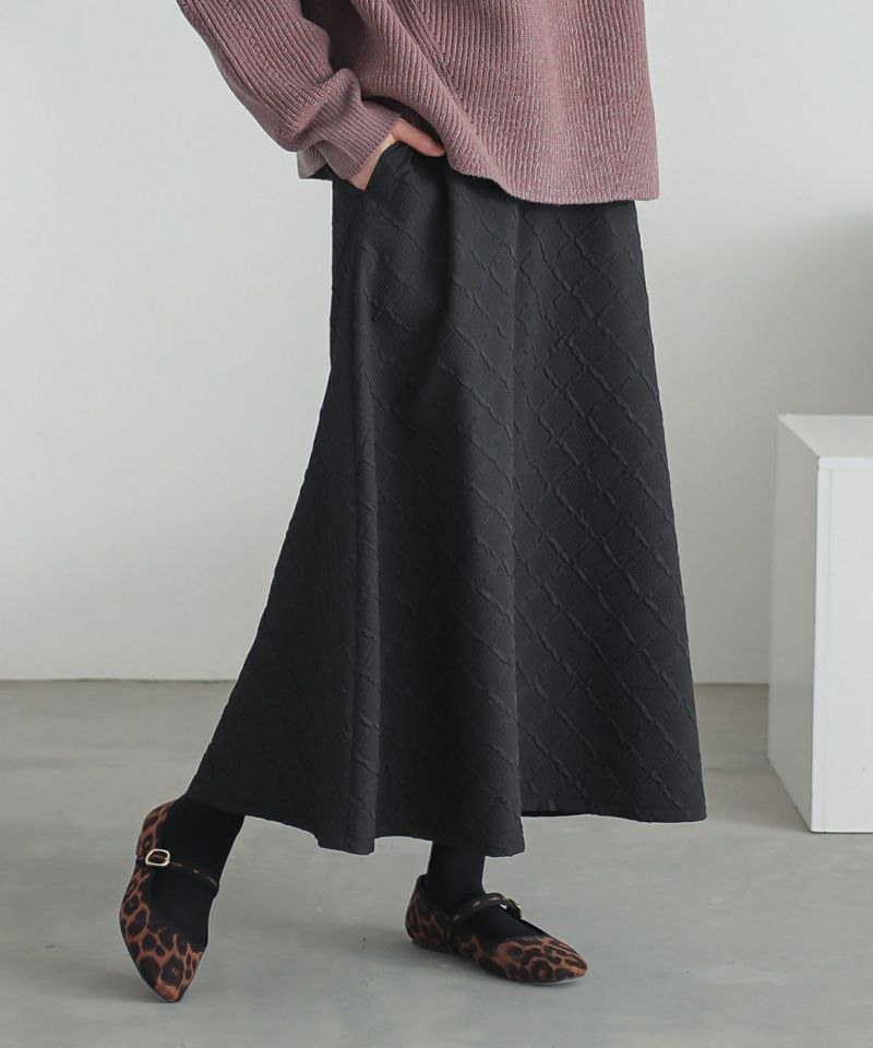 n'OrLABELふくれジャカードフレアスカート』