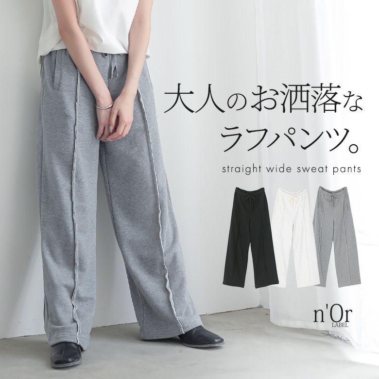 nOrLABEL(ノアールレーベル)アウトラインスウェットパンツ