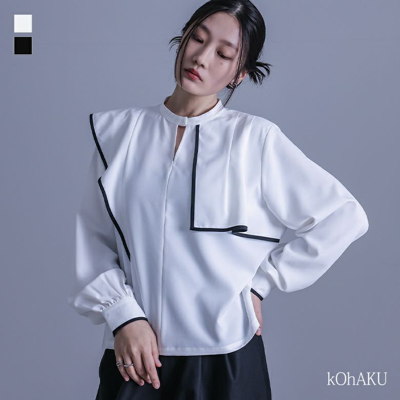 kOhAKU(コハク)フリルヨークデザインシャツ