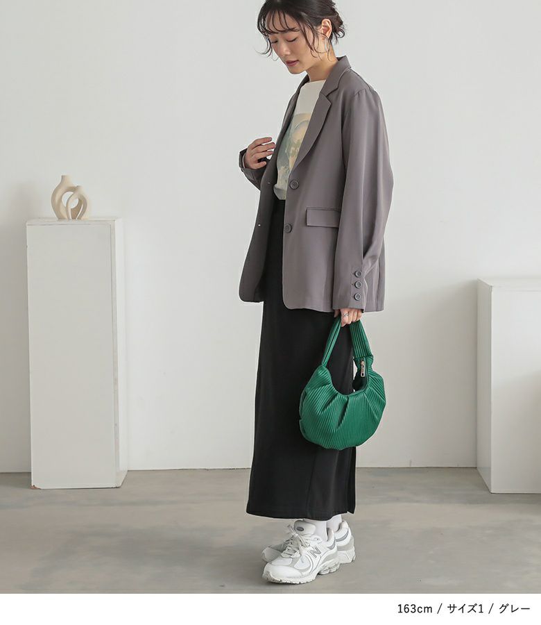 n'OrLABEL袖タックシングルテーラードジャケット』