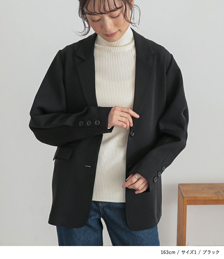 n'OrLABEL袖タックシングルテーラードジャケット』