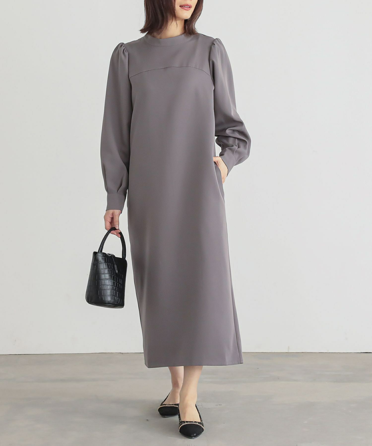 n'OrLABELバックフェイクパールワンピース』