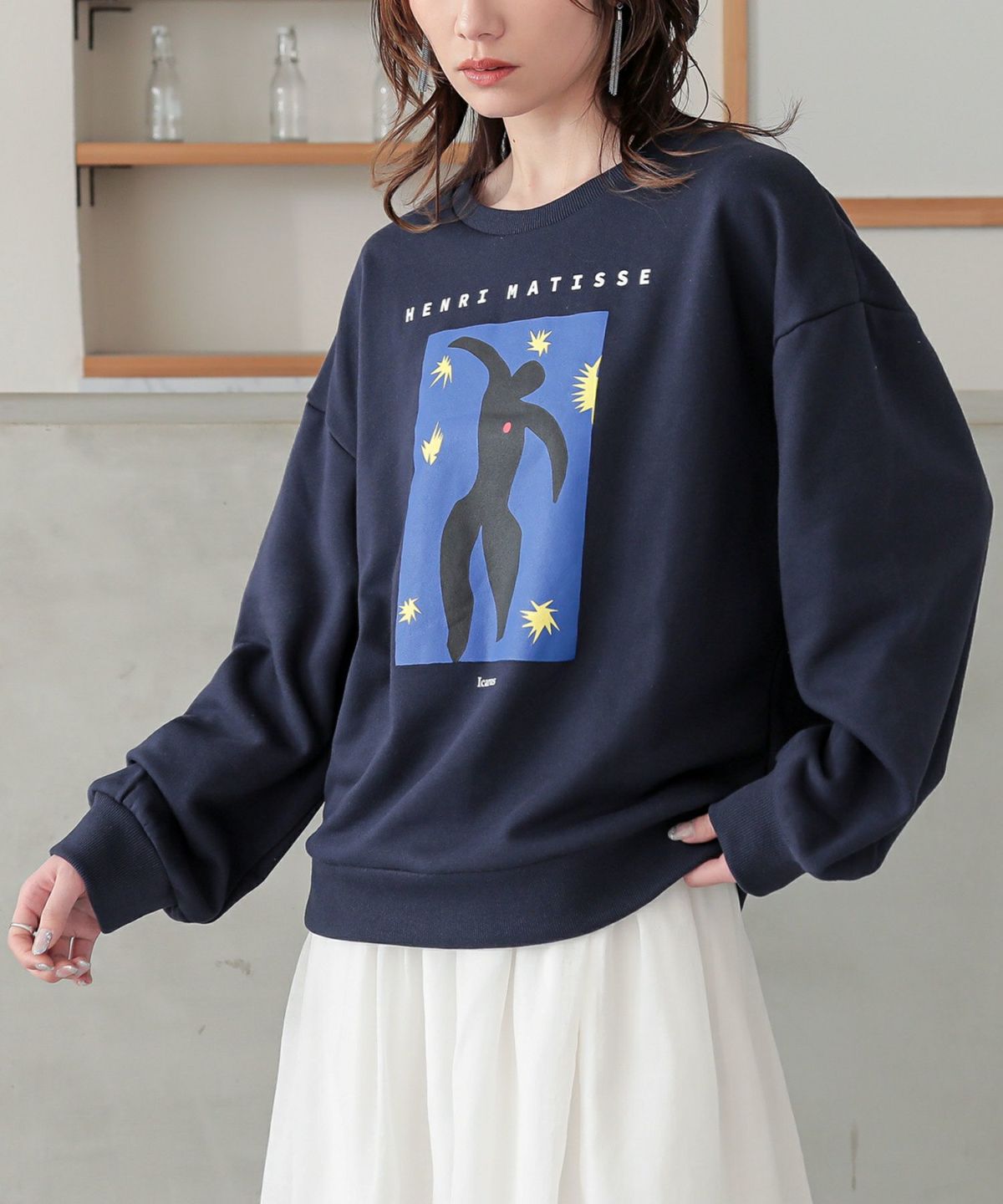 絵画プリントスウェット【20】 1 ネイビー 絵画プリントスウェット【20】 1 ネイビー