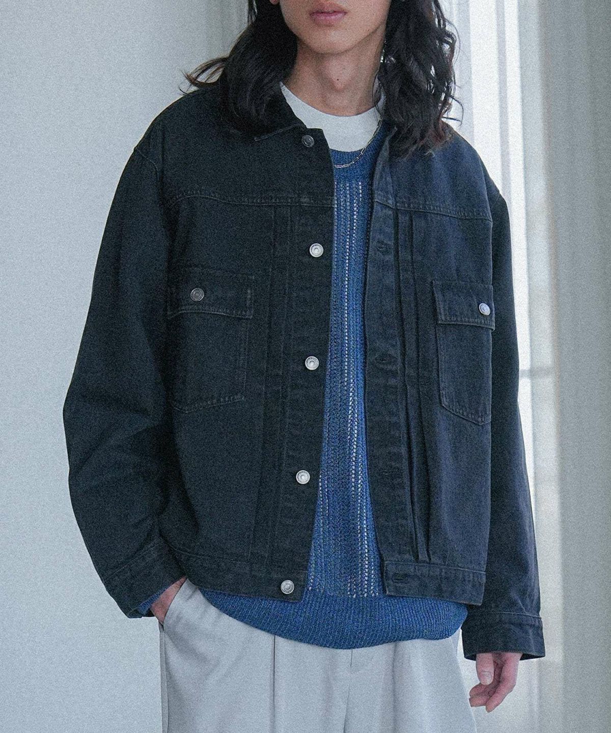 MDRタックデザインデニムジャケット【30】 M ブラック MDRタックデザインデニムジャケット【30】 M ブラック