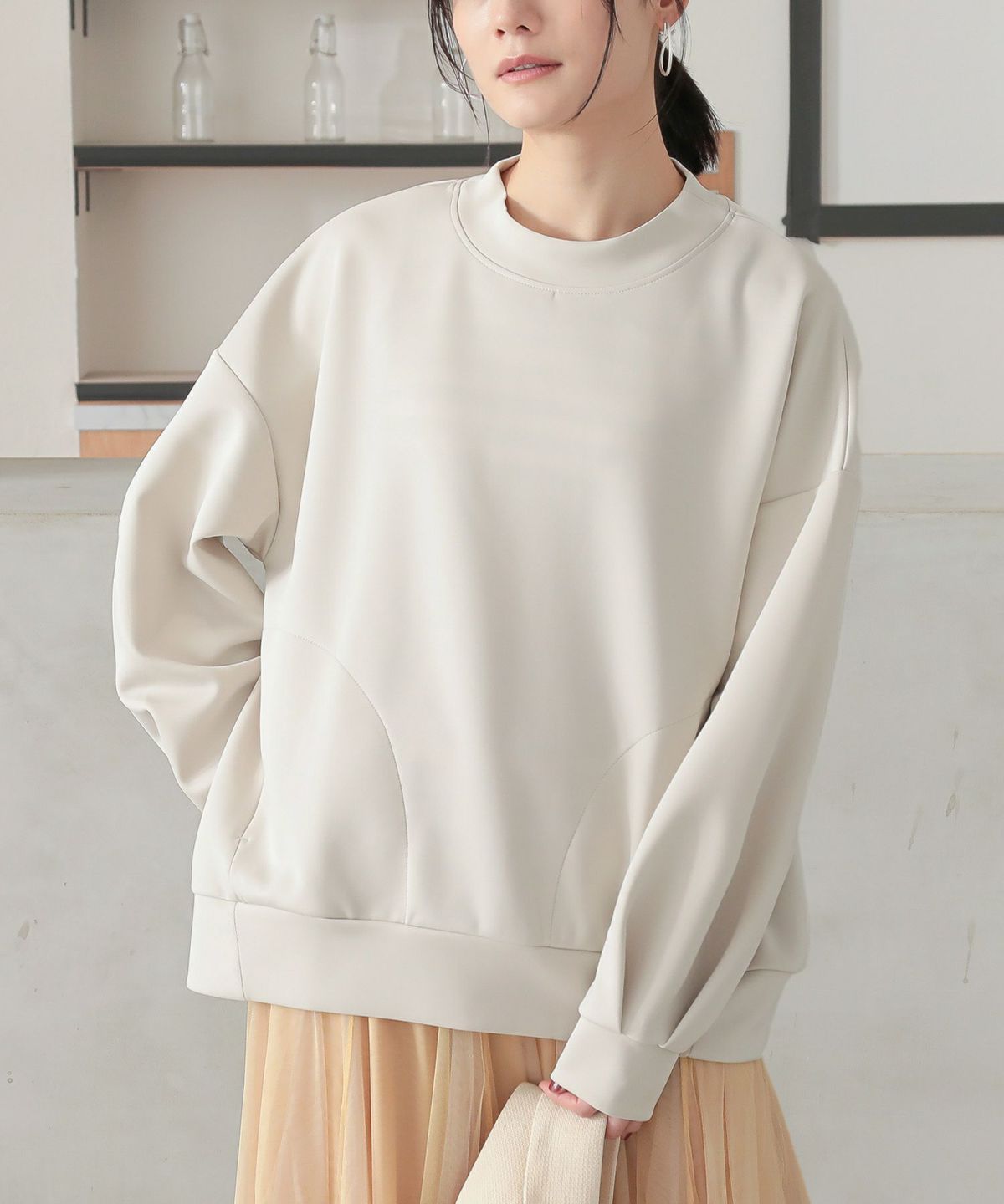 ダンボールニットスタンドプルオーバー【30】【SALE】 フリーサイズ エクリュ ダンボールニットスタンドプルオーバー【30】【SALE】 フリーサイズ エクリュ