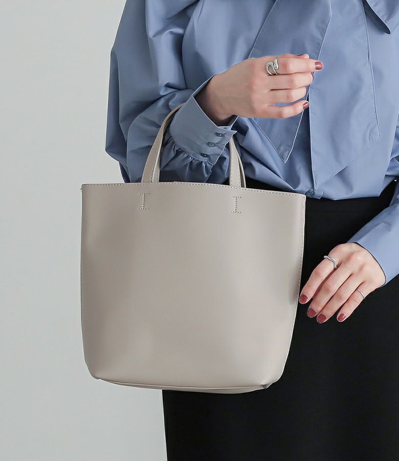 フェイクレザー2WAYショルダーバッグ【60】 - グレージュ フェイクレザー2WAYショルダーバッグ【60】 - グレージュ