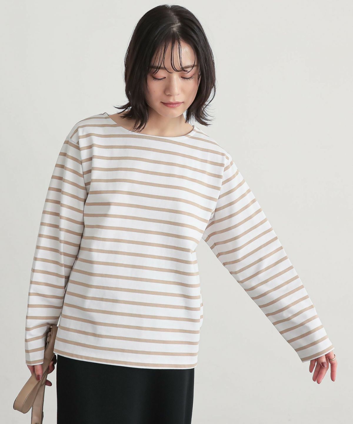 ボーダーバスクロンT【SALE】 1 ベージュ ボーダーバスクロンT【SALE】 1 ベージュ
