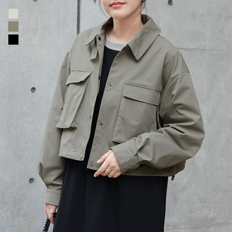 立体ポケットショートブルゾン