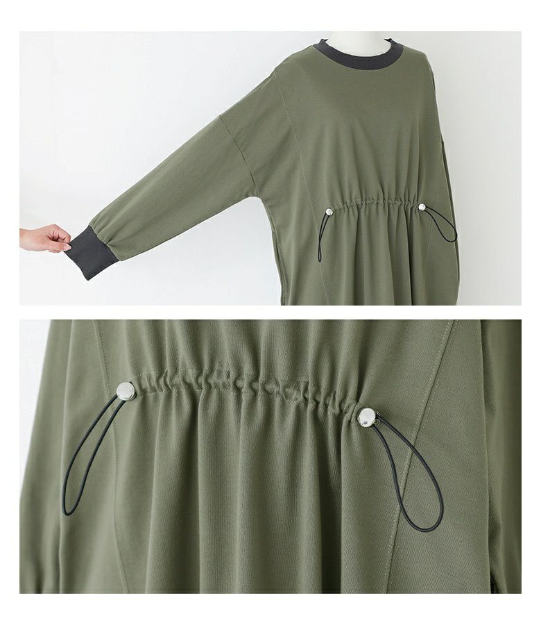 n'OrLABELミニ裏毛ドロストワンピース』