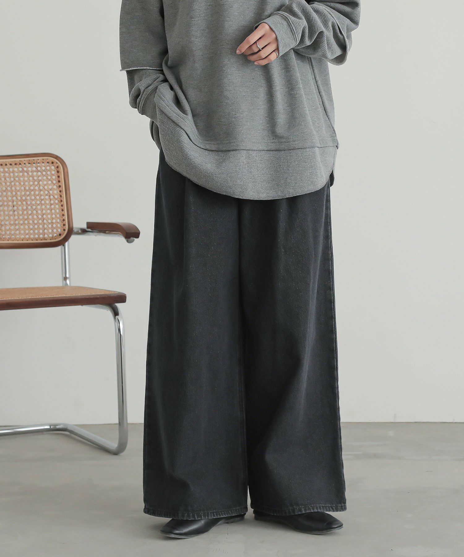 n'OrLABELタックデニムパンツ』