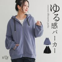 nOrLABEL(ノアールレーベル)裏毛ランタンスリーブコクーンパーカー