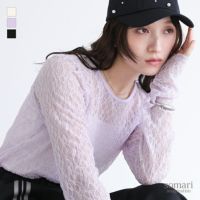 somari imagination(ソマリイマジネーション)袖ギャザーレースカットトップス