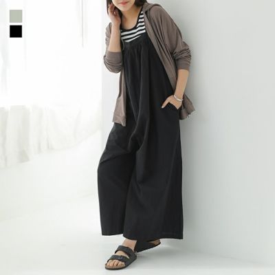 綿麻ギャザーサロペット