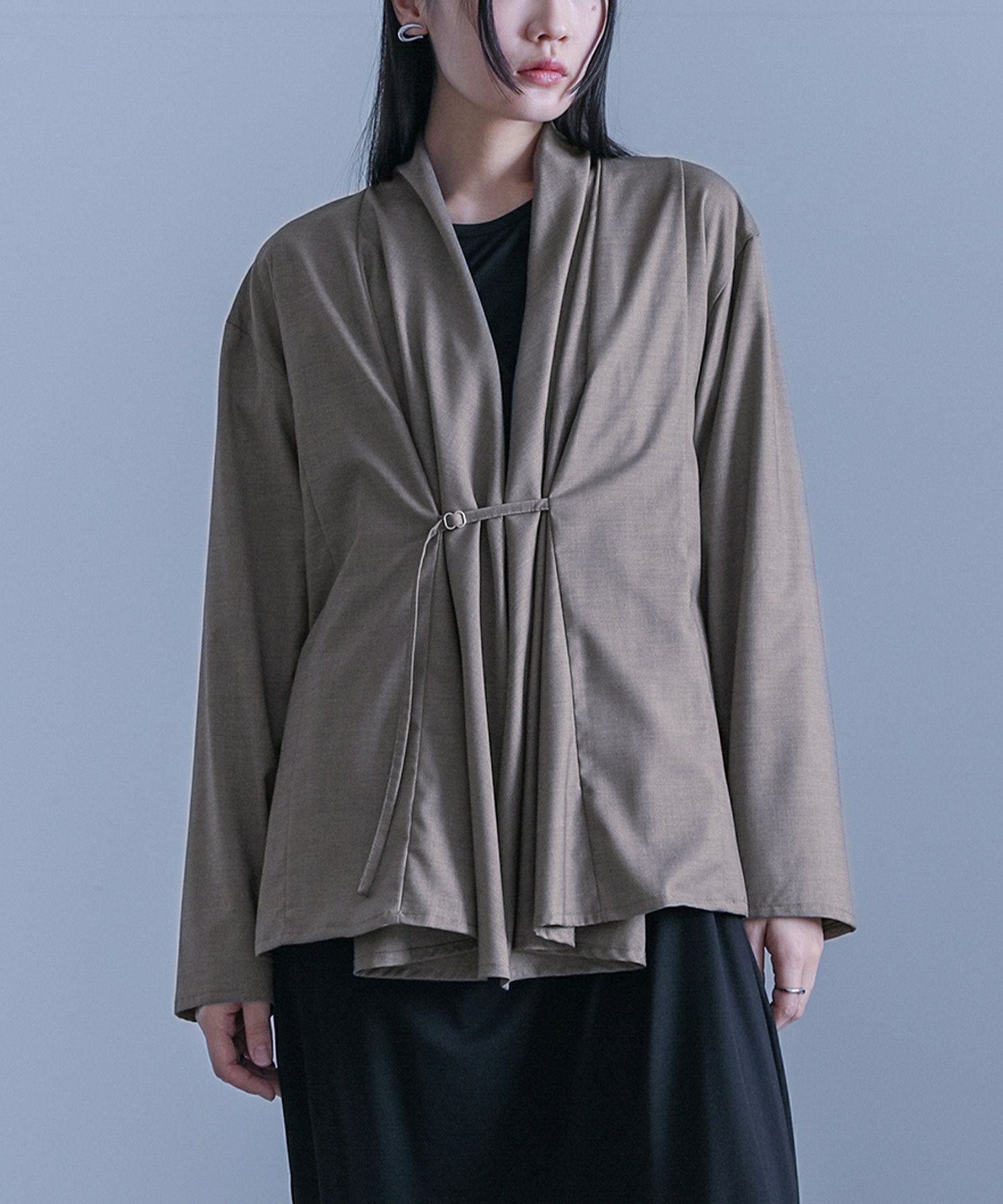 専用　　　　　　　　　ディノス ゴートレザードレープカラージャケット グレージュ kOhAKUドレープカラージャケット』