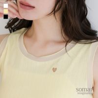 somari imagination(ソマリイマジネーション)ハート刺繍シアー切り替えタンクトップ