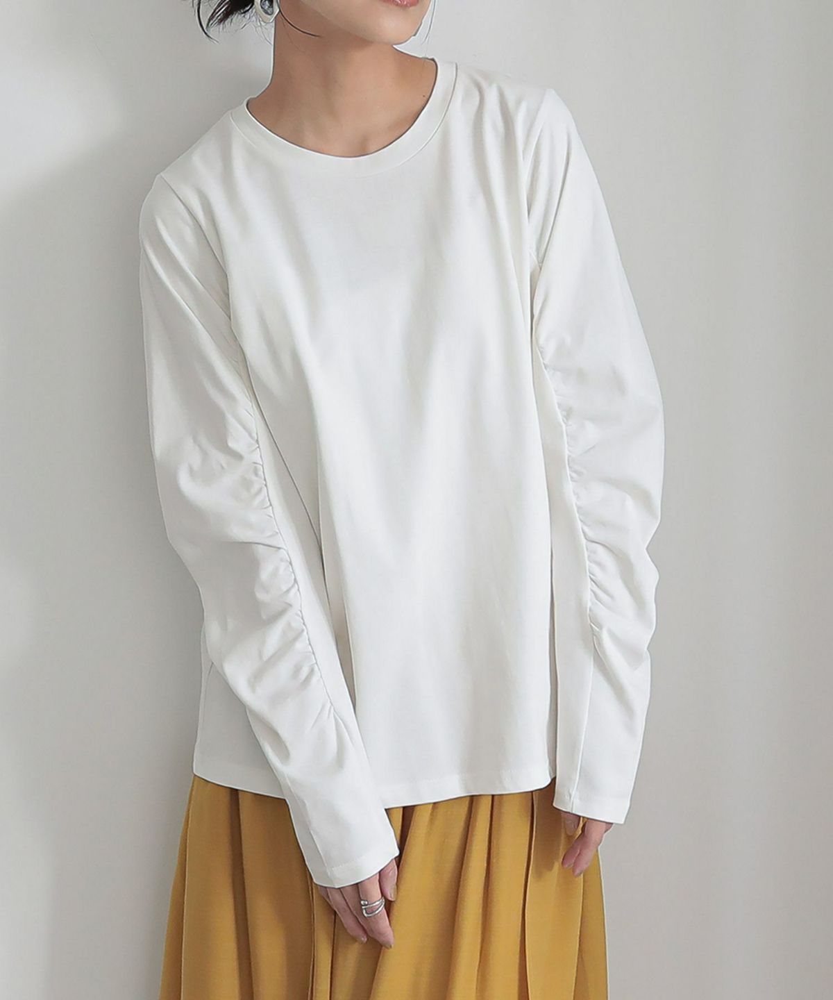 袖ギャザーロンT【SALE】 1 オフホワイト 袖ギャザーロンT【SALE】 1 オフホワイト