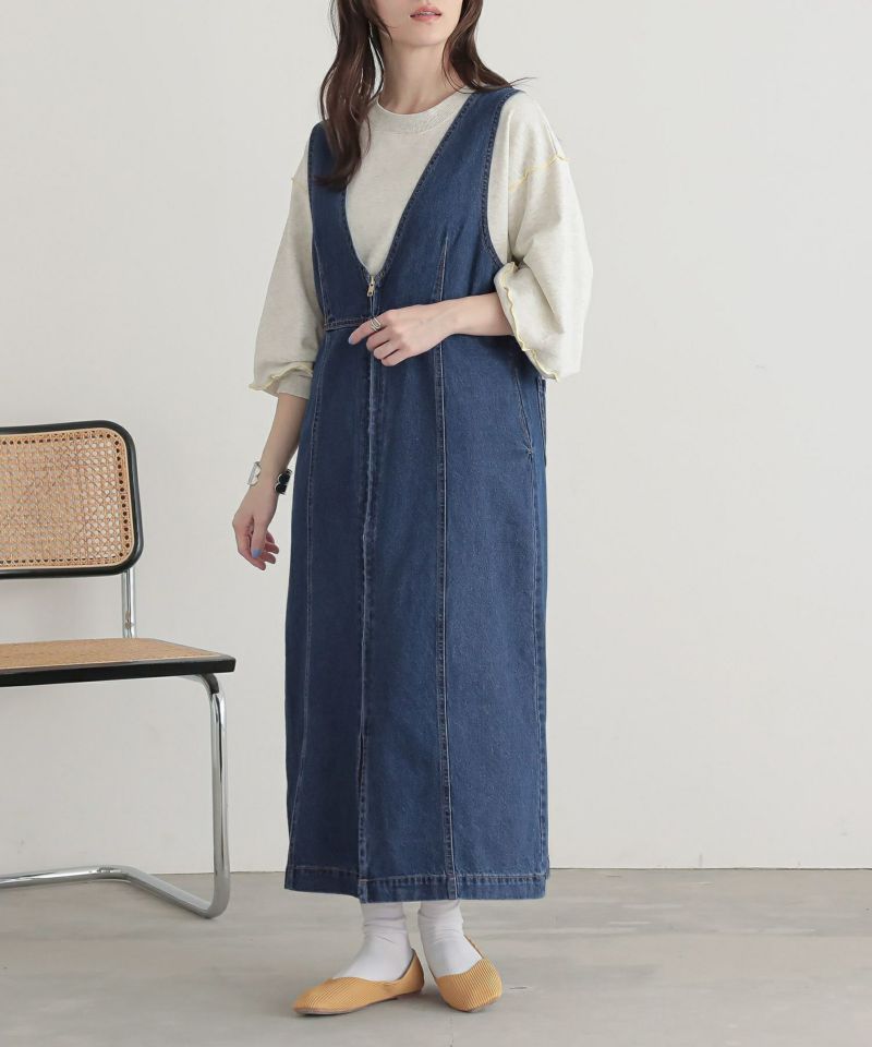 n'OrLABELフロントジップデニムジャンスカ』