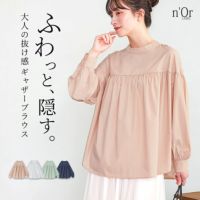nOrLABEL(ノアールレーベル)ギャザープルオーバーブラウス