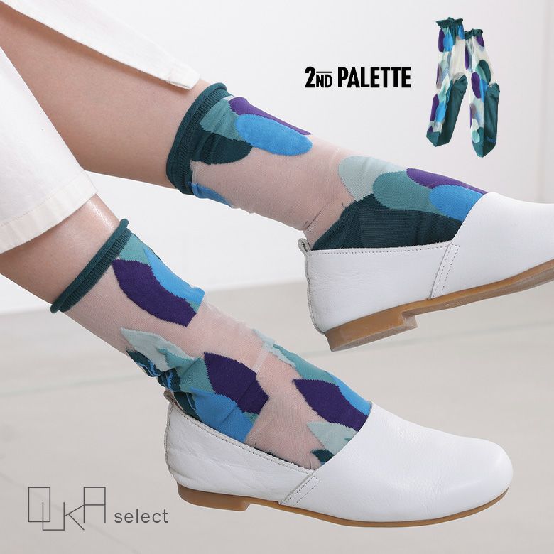 OUKA SELECTリーフ＆ドットシアーソックス