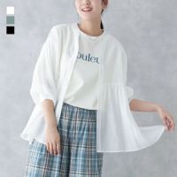 ウエスト切り替えスタンド襟ブラウス