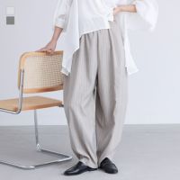 ヘリンボーンストライプカーブパンツ