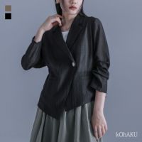 kOhAKU(コハク)シアーストライプアシンメトリージャケット