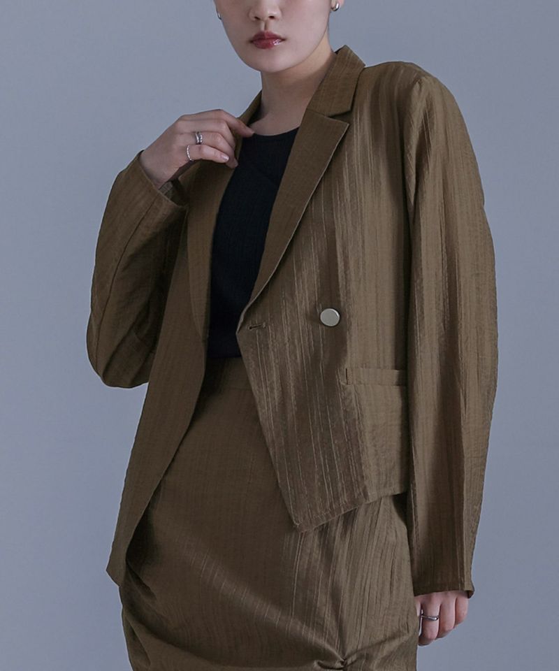 kOhAKUシアーストライプアシンメトリージャケット』