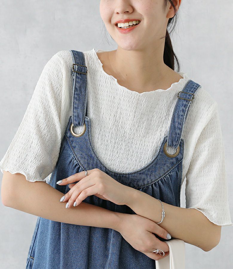シャーリングカットソー【5】 M アイボリー シャーリングカットソー【5】 M アイボリー