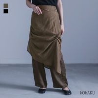 kOhAKU(コハク)シアーギャザースカート付きサテンパンツ