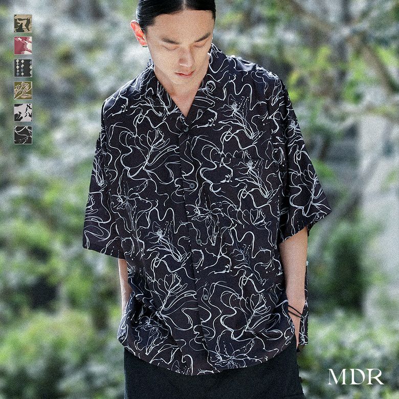 MDR(エムディアール)マルチプリント柄オープンカラーシャツ