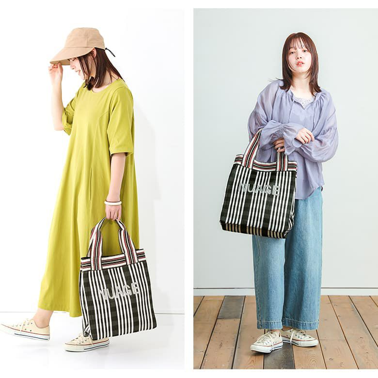 スクエア刺繍ロゴビニールトート』