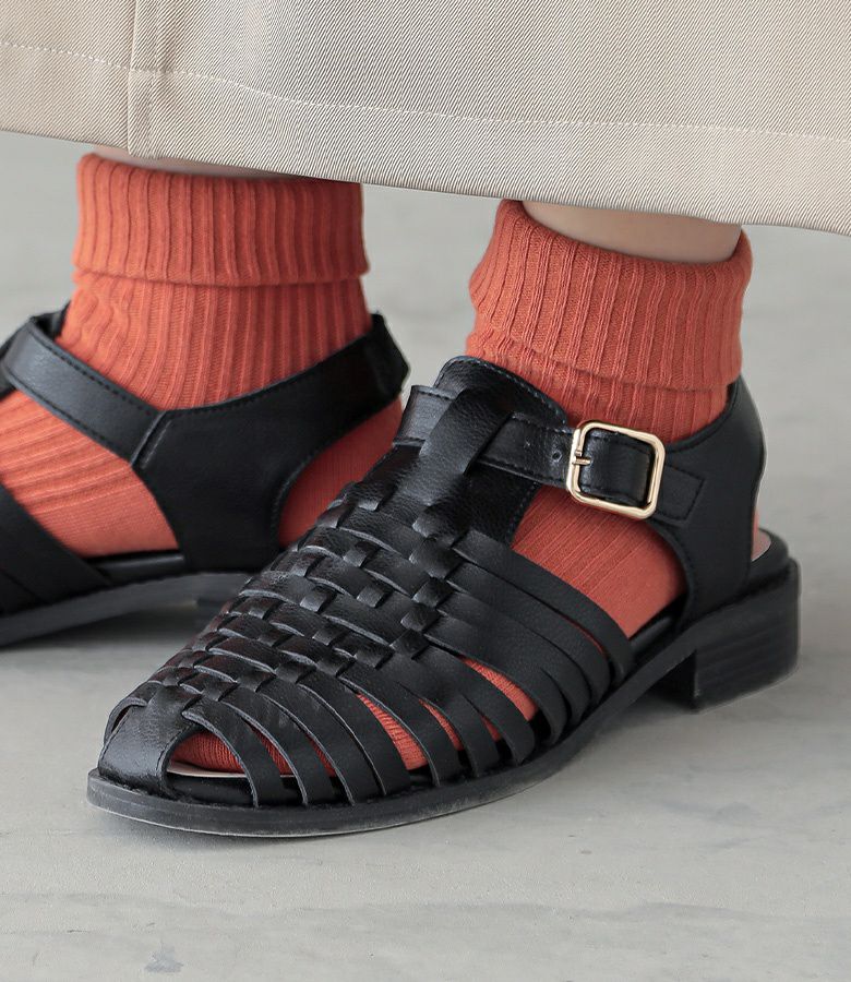 【美品】レザーメッシュサンダル 38(24〜24.5㎝) di-124d1624_s1.jpg