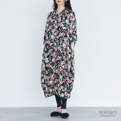 somari imagination(ソマリイマジネーション)花柄プリントワンピース