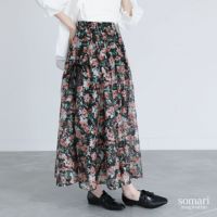 somari imagination(ソマリイマジネーション)花柄プリントオーガンジースカート