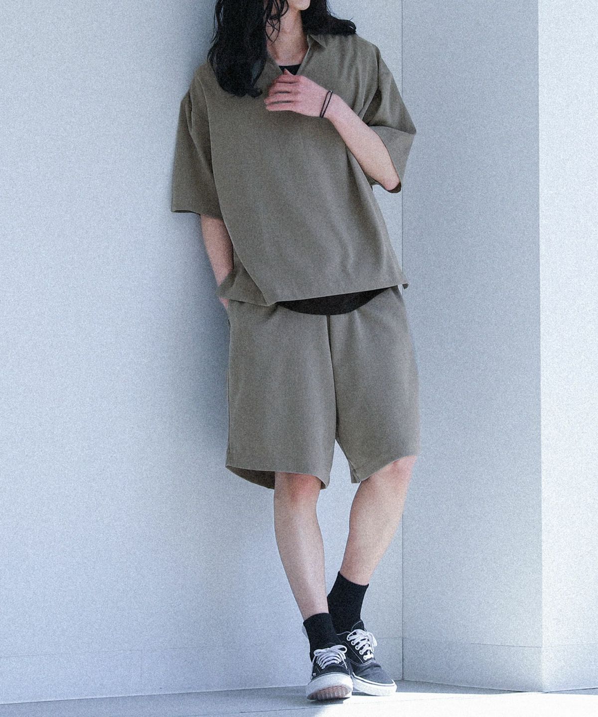 MDRスキッパーシャツ&ハーフパンツセットアップ【30】【SALE】 M カーキ MDRスキッパーシャツ&ハーフパンツセットアップ【30】【SALE】 M カーキ
