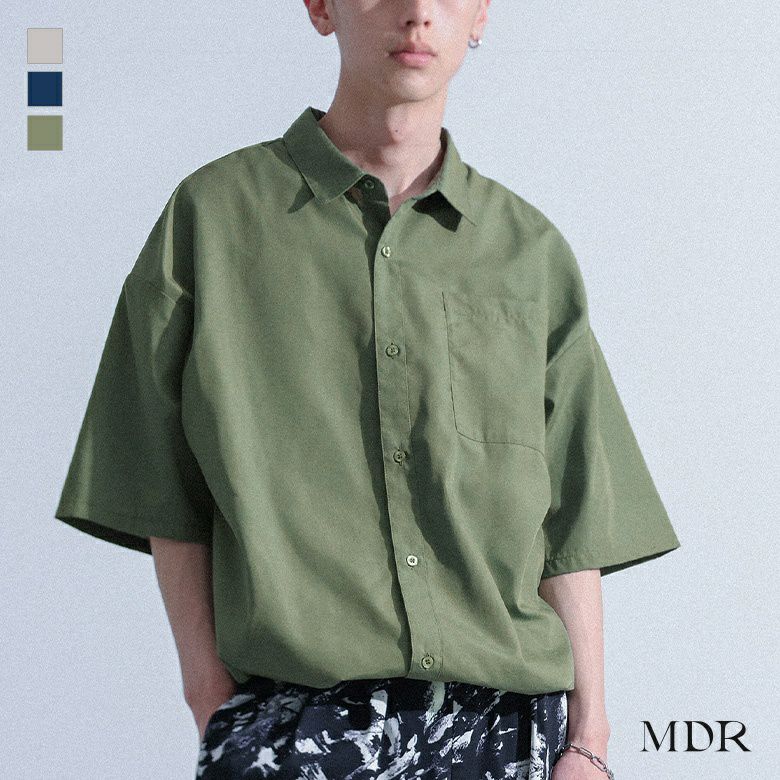 MDR(エムディアール)裾ドロスト半袖シャツ
