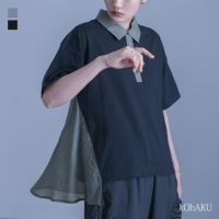 kOhAKU(コハク)シアードッキング配色ポロシャツ