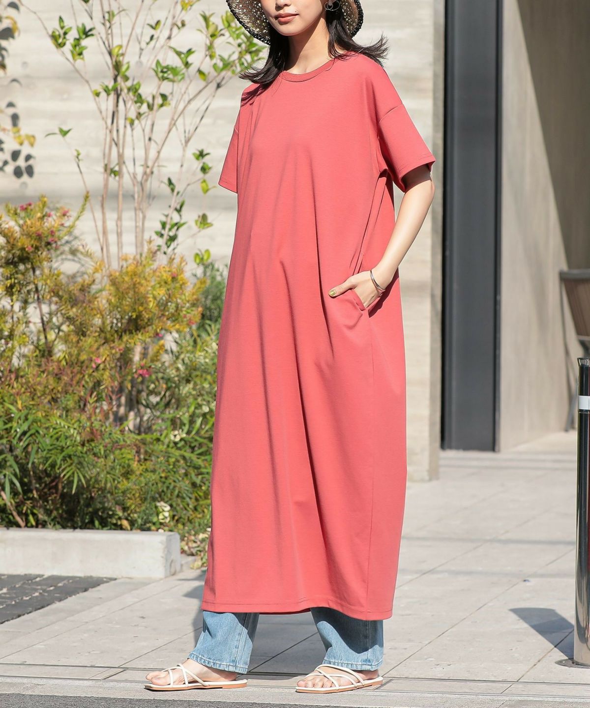 多機能カットソーコクーンワンピース【20】【SALE】 1 テラコッタ 多機能カットソーコクーンワンピース【20】【SALE】 1 テラコッタ