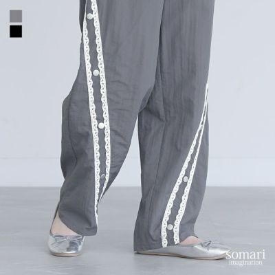 オシャレウォーカーソマリ　レースヴィンテージデニム　カーキブラウン　M somari imagination ショートパンツ レディース デニム パンツ