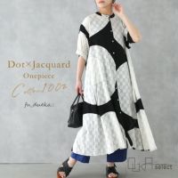 OUKA SELECTドットジャカードプリントワンピース