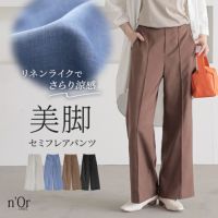 nOrLABEL(ノアールレーベル)リネンライクほんのりフレアパンツ