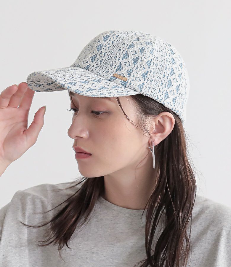 レースデニムキャップ【30】 - アイボリー レースデニムキャップ【30】 - アイボリー