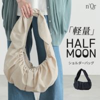 nOrLABEL(ノアールレーベル)ギャザーハーフムーンバッグ