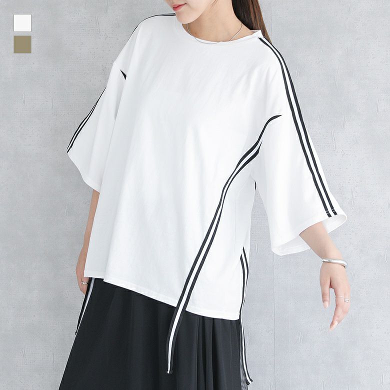 ラインテープオーバーTシャツ