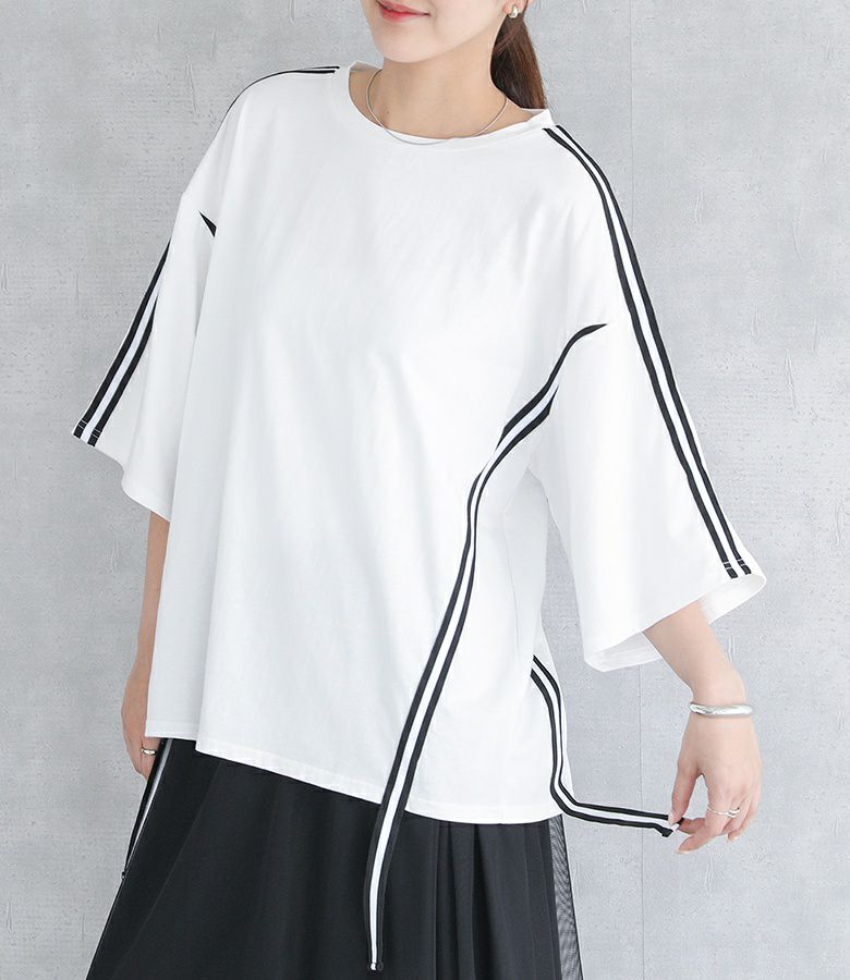 ラインテープオーバーTシャツ【20】 M オフホワイト ラインテープオーバーTシャツ【20】 M オフホワイト