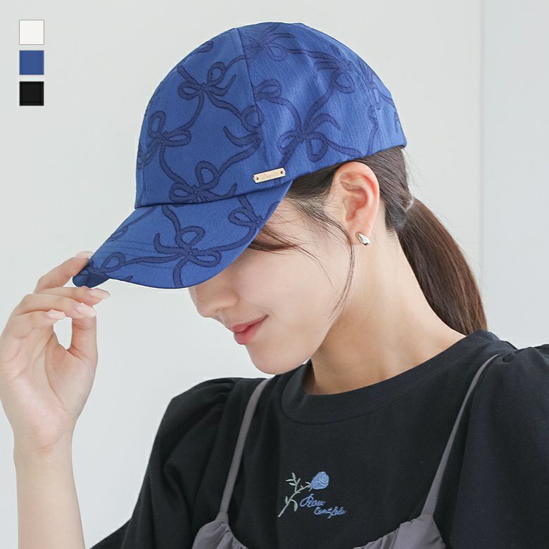 リボンジャカードキャップ