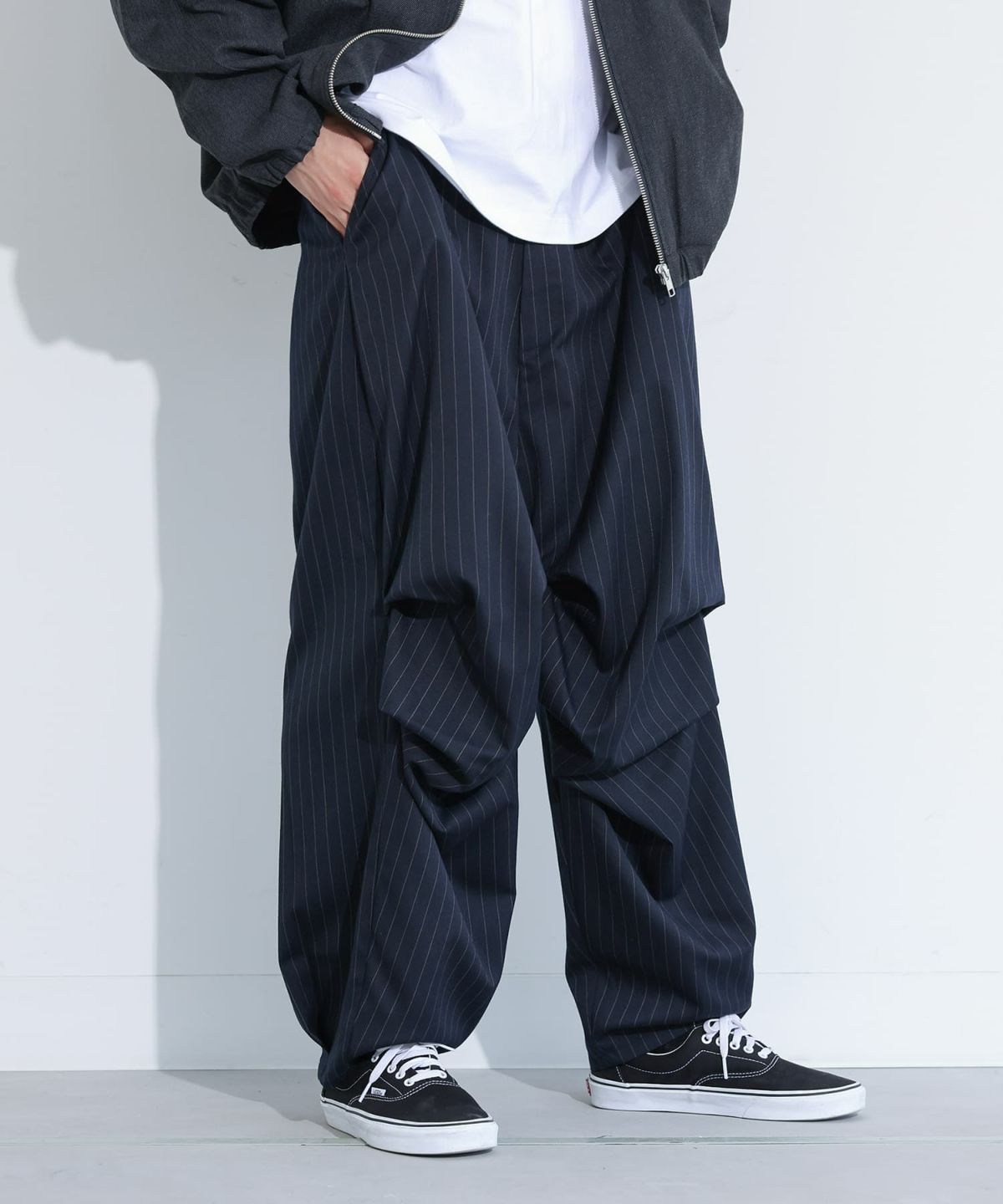 MDRニータックワイドスラックス【30】 M ネイビー MDRニータックワイドスラックス【30】 M ネイビー