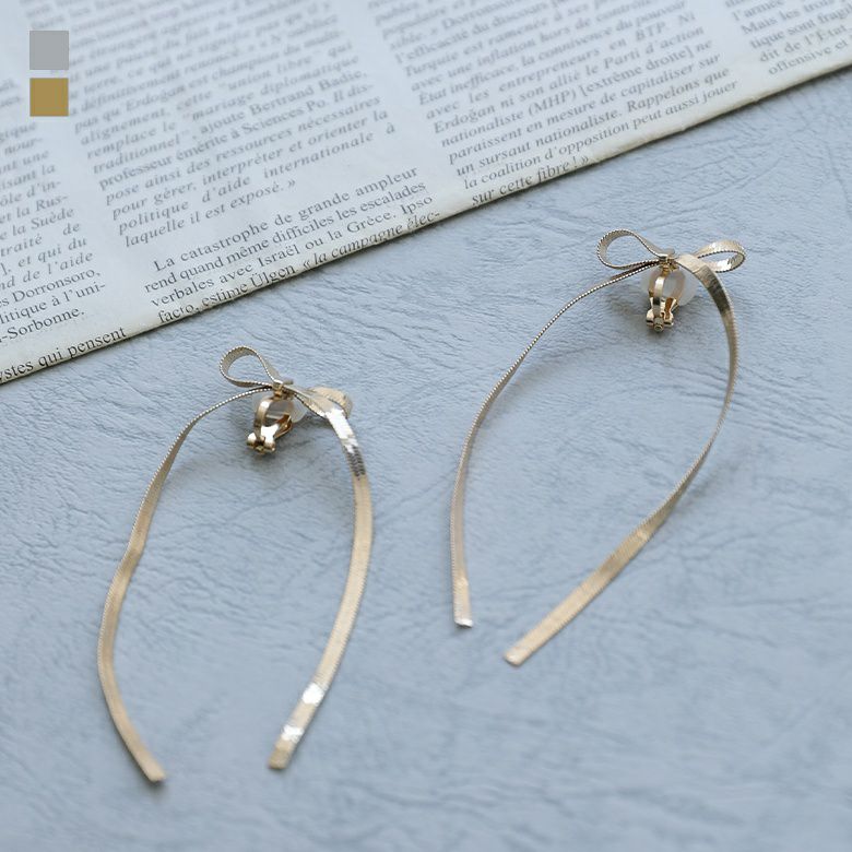 リボンイヤリング