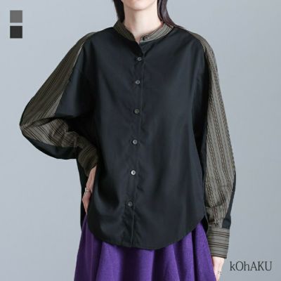 kOhAKU(コハク)配色切替ラウンドシャツ