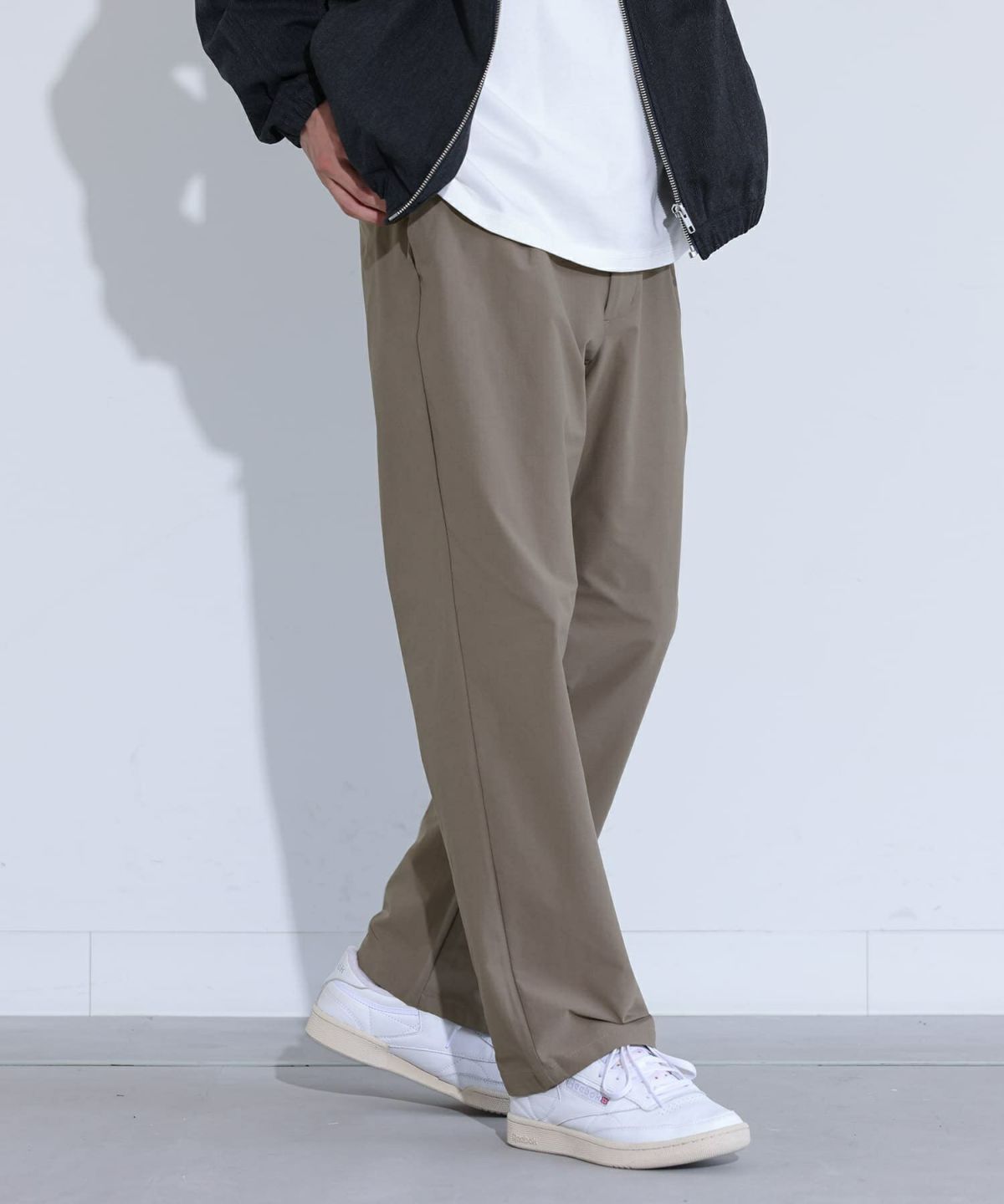 MDRカットジョーゼットタックワイドテーパードパンツ M ベージュ MDRカットジョーゼットタックワイドテーパードパンツ M ベージュ